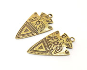 2 Antique Bronze Charms Antique Bronze Plated Charms (42x25mm)  G18773