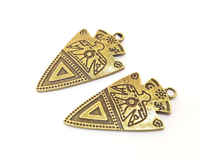 2 Antique Bronze Charms Antique Bronze Plated Charms (42x25mm)  G18773