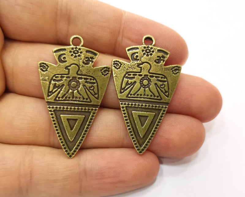 2 Antique Bronze Charms Antique Bronze Plated Charms (42x25mm)  G18773