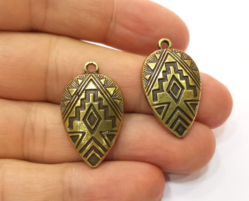 4 Antique Bronze Charms Antique Bronze Plated Charms (30x18mm)  G18775