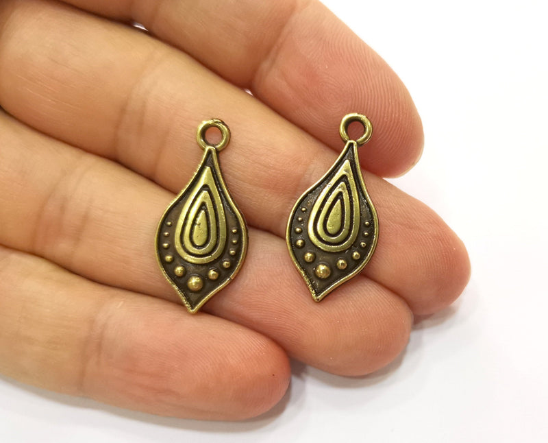 10 Antique Bronze Charms Antique Bronze Plated Charms (28x13mm)  G18779