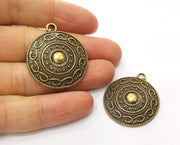 2 Antique Bronze Charms Antique Bronze Plated Charms (37x32mm)  G18780