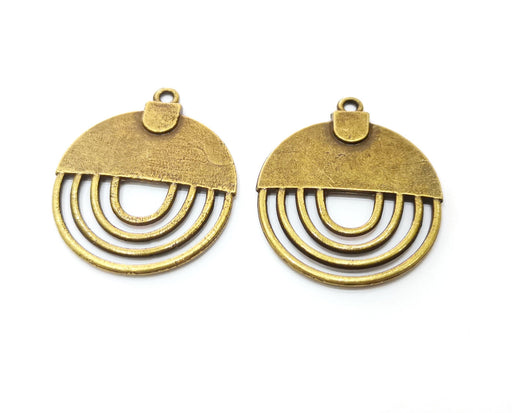 2 Antique Bronze Charms Antique Bronze Plated Charms (36x29mm)  G18781