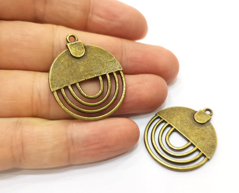 2 Antique Bronze Charms Antique Bronze Plated Charms (36x29mm)  G18781