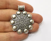 Silver Pendant Antique Silver Plated Pendant (46x38mm)  G19381