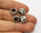 5 Star Silver Rondelle Beads Antique Silver Plated Beads (11mm)  G19384