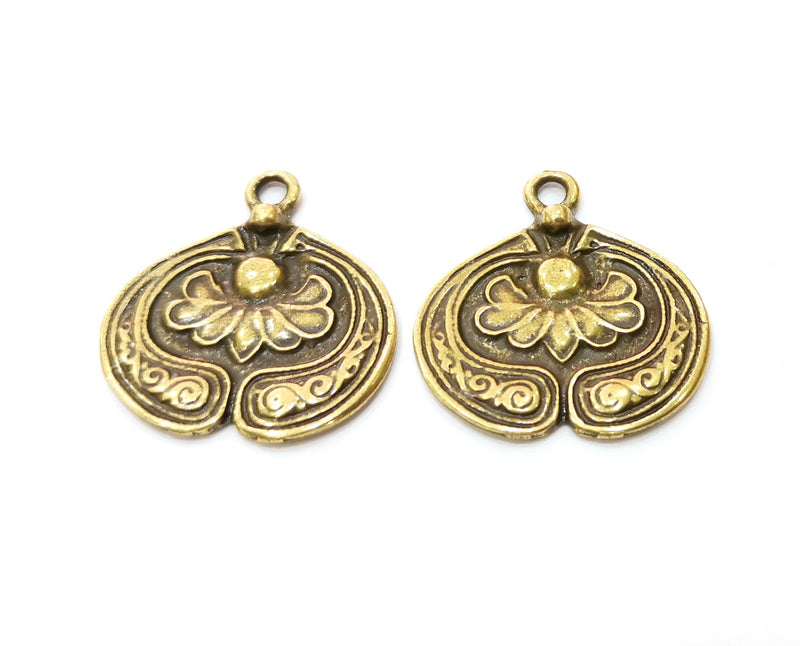 2 Antique Bronze Charm Antique Bronze Plated Charm (28x27mm) G18784