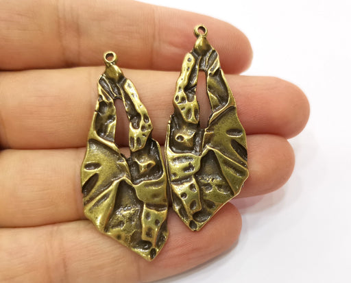 2 Antique Bronze Charms Antique Bronze Plated Charms (50x20mm)  G18785