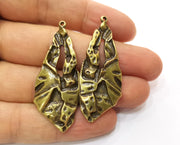 2 Antique Bronze Charms Antique Bronze Plated Charms (50x20mm)  G18785
