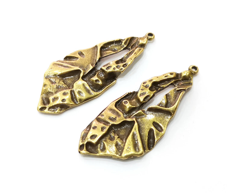 2 Antique Bronze Charms Antique Bronze Plated Charms (50x20mm)  G18785