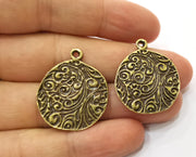 2 Antique Bronze Charms Antique Bronze Plated Charms (30x26mm)  G18787