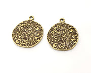 2 Antique Bronze Charms Antique Bronze Plated Charms (30x26mm)  G18787