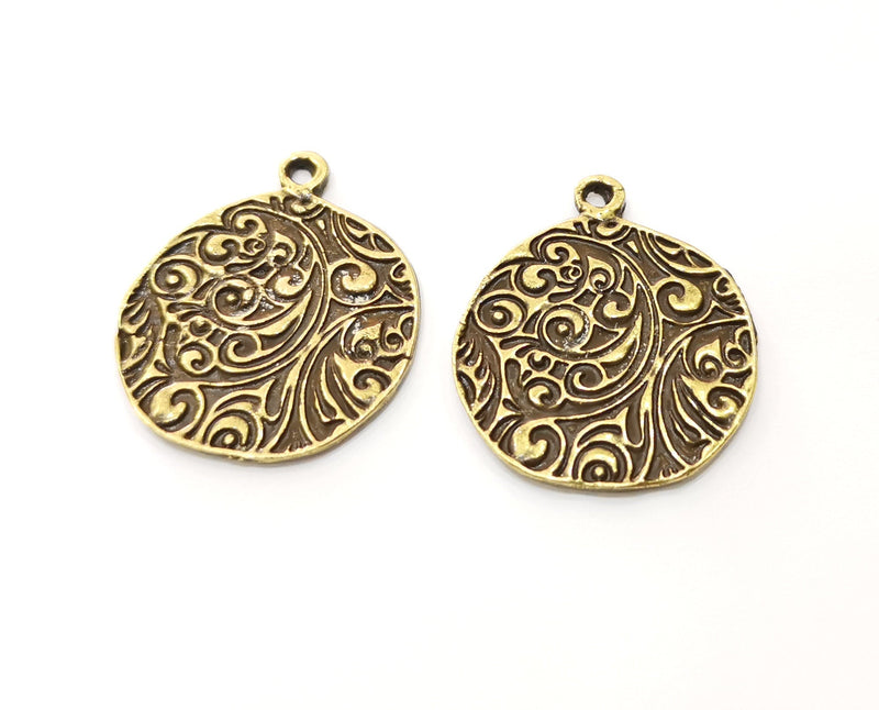 2 Antique Bronze Charms Antique Bronze Plated Charms (30x26mm)  G18787