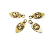 10 Spiral Antique Bronze Charms Antique Bronze Plated Charms (20x9mm)  G18788