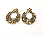 2 Antique Bronze Charms Antique Bronze Plated Charms (34x26mm)  G18790