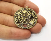 2 Antique Bronze Charms Antique Bronze Plated Charms (38x35mm)  G18792