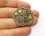 2 Antique Bronze Charms Antique Bronze Plated Charms (38x35mm)  G18792