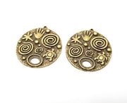 2 Antique Bronze Charms Antique Bronze Plated Charms (38x35mm)  G18792