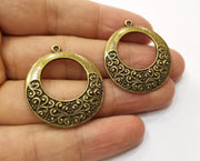 2 Antique Bronze Charms Antique Bronze Plated Charms (34x31mm) G18795