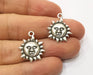 8 Sun Charms Antique Silver Plated Charms (22x18mm)  G19387