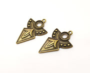 2 Antique Bronze Charms Antique Bronze Plated Charms (37x24mm)  G18815