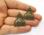 2 Antique Bronze Charms Connector Antique Bronze Plated Charms (33x25mm)  G18817