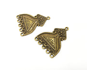 2 Antique Bronze Charms Connector Antique Bronze Plated Charms (33x25mm)  G18817