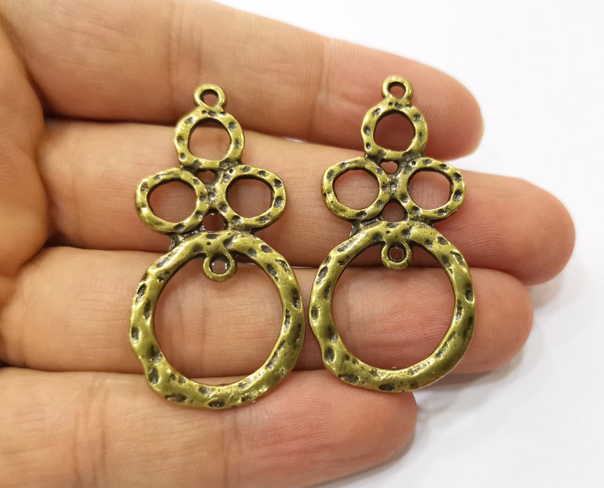 2 Antique Bronze Charms Antique Bronze Plated Charms (47x24mm)  G18821