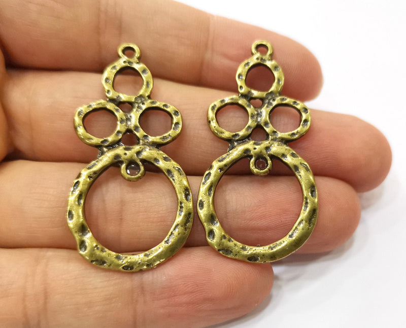 2 Antique Bronze Charms Antique Bronze Plated Charms (47x24mm)  G18821