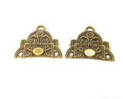 2 Antique Bronze Charms Antique Bronze Plated Charms (35x28mm)  G18824