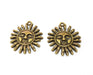 2 Sun Charms Antique Bronze Plated Charms (33x28mm)  G18825