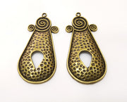 2 Antique Bronze Charms Antique Bronze Plated Charms (56x25mm)  G18826