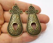 2 Antique Bronze Charms Antique Bronze Plated Charms (56x25mm)  G18826