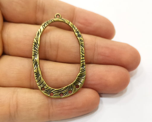 2 Antique Bronze Charms Connector Antique Bronze Plated Charms  (48x28mm)  G18827