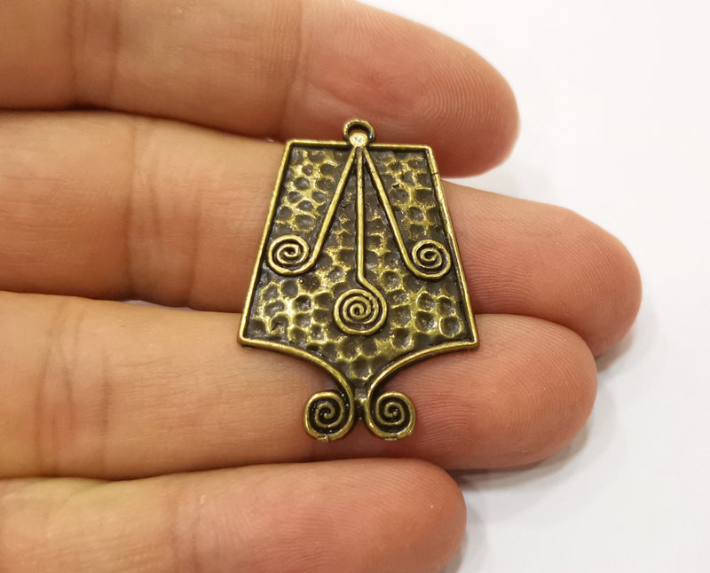 2 Antique Bronze Charms Antique Bronze Plated Charms (36x24mm)  G18828
