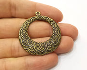 2 Antique Bronze Charms Antique Bronze Plated Charms  (43x38mm)  G18830