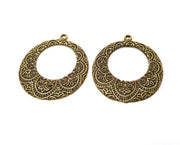 2 Antique Bronze Charms Antique Bronze Plated Charms  (43x38mm)  G18830