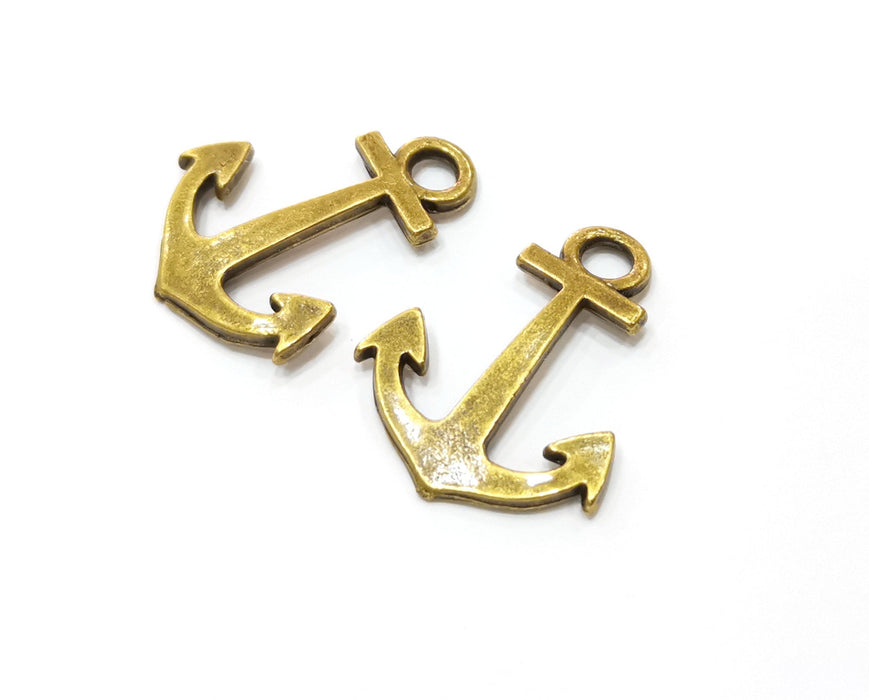 10 Anchor Charms Antique Bronze Plated Charms (27x21mm) G18833