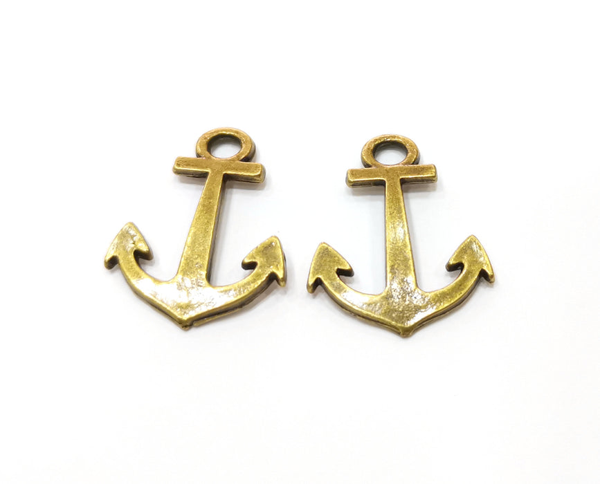 10 Anchor Charms Antique Bronze Plated Charms (27x21mm) G18833