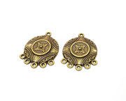 10 Antique Bronze Charms Connector Antique Bronze Plated Charms (30x23mm)  G18835