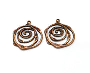 4 Copper Charms Antique Copper Plated Charms (31x27mm)  G19399