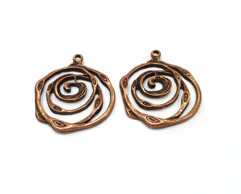 4 Copper Charms Antique Copper Plated Charms (31x27mm)  G19399