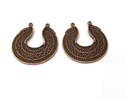 2 Copper Charms Connector Antique Copper Plated Charms (37x34mm)  G19400