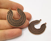 2 Copper Charms Connector Antique Copper Plated Charms (37x34mm)  G19400