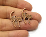 8 Cat Charms Antique Copper Plated Charms (26x16mm)  G19402