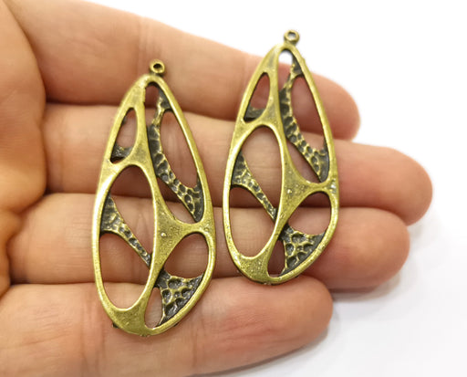 2 Antique Bronze Charms Antique Bronze Plated Charms (56x23mm)  G18838