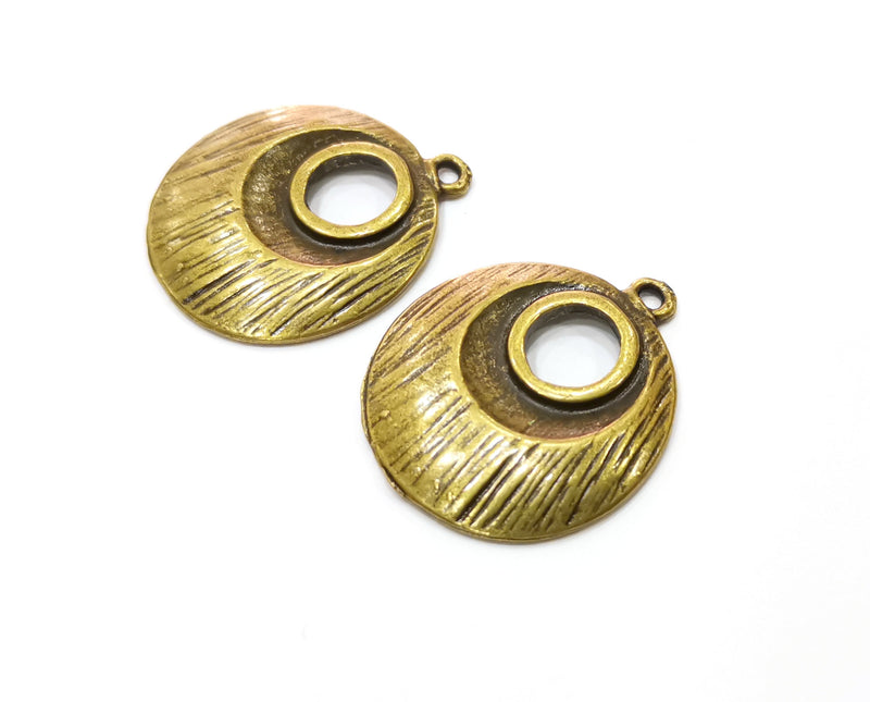 2 Antique Bronze Charms Antique Bronze Plated Charms (30x25mm)  G18839