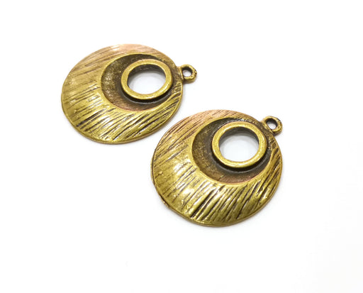 2 Antique Bronze Charms Antique Bronze Plated Charms (30x25mm)  G18839