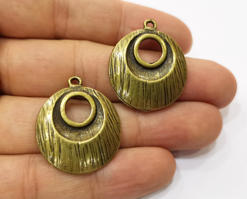2 Antique Bronze Charms Antique Bronze Plated Charms (30x25mm)  G18839