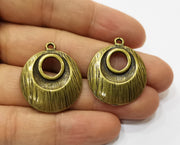 2 Antique Bronze Charms Antique Bronze Plated Charms (30x25mm)  G18839